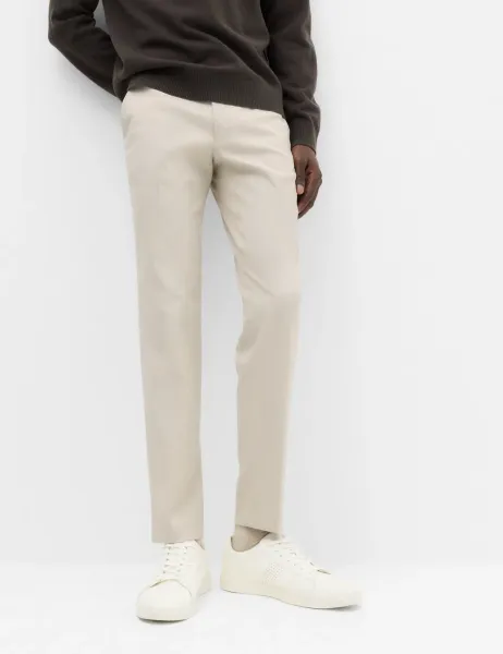 Marks & Spencer Tapered Fit Elasticated Trousers Putty
