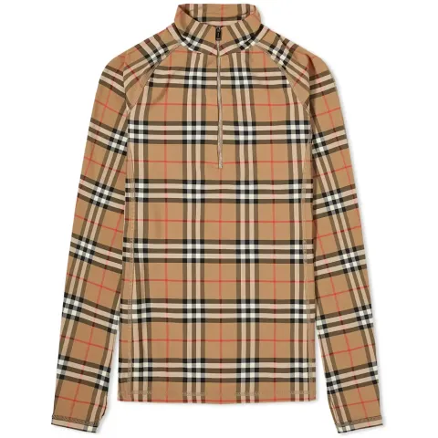 Checked Sports Zip Top