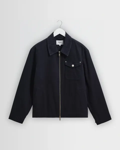 Mason - Navy Peached Canvas Work Jacket
