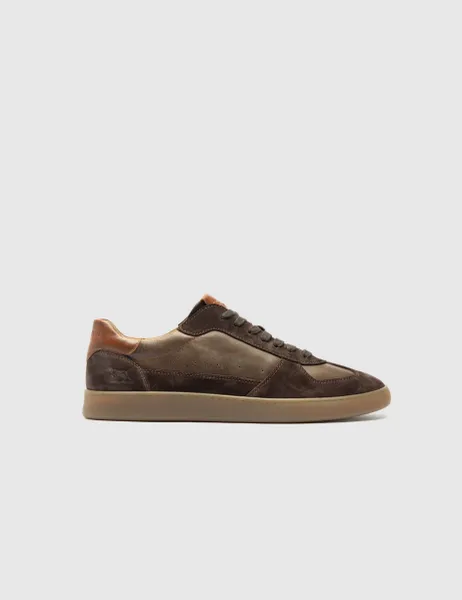 Rodd & Gunn Leather Lace Up Trainers Chocolate