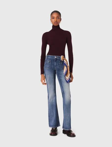 Bootcut jeans with zip pockets