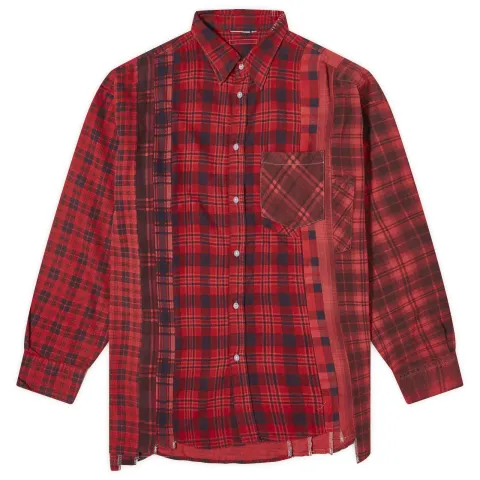7 Cuts Over Dyed Wide Flannel Shirt