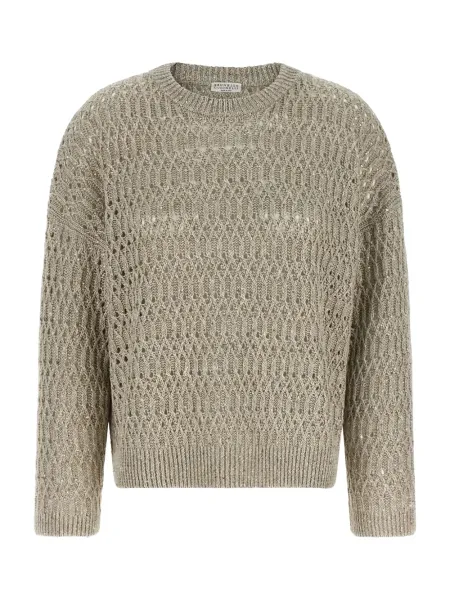 Open Knit Sweater Beige