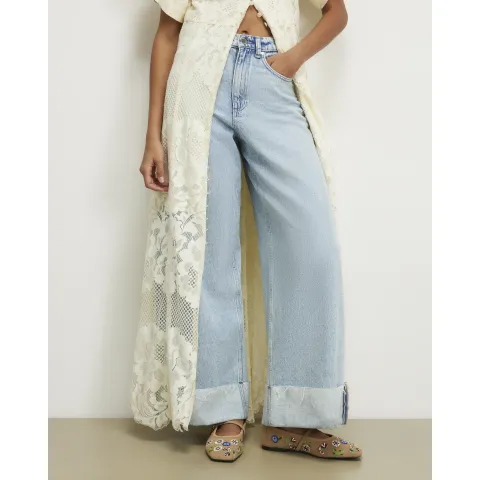 River Island Floral Embroidered Suede Ballet Flats