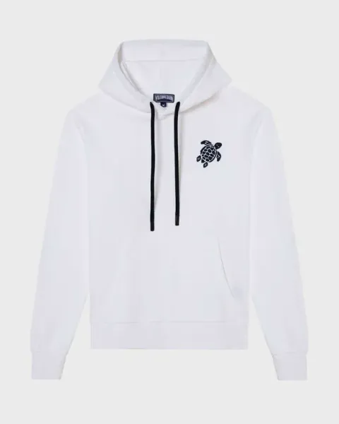 Vilebrequin Men Cotton Hoodie Big Turtle Embroidery