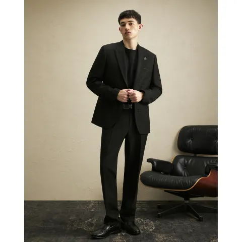 River Island Slim Fit Check Tailored Trousers
