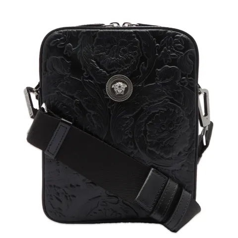 Embossed Barocco Leather Crossbody Bag
