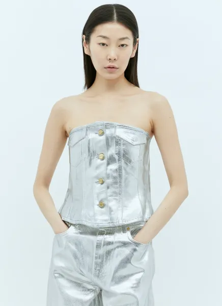 Foil Denim Corsage