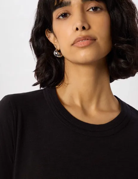 Whistles Rosa Pure Cotton T-Shirt Black
