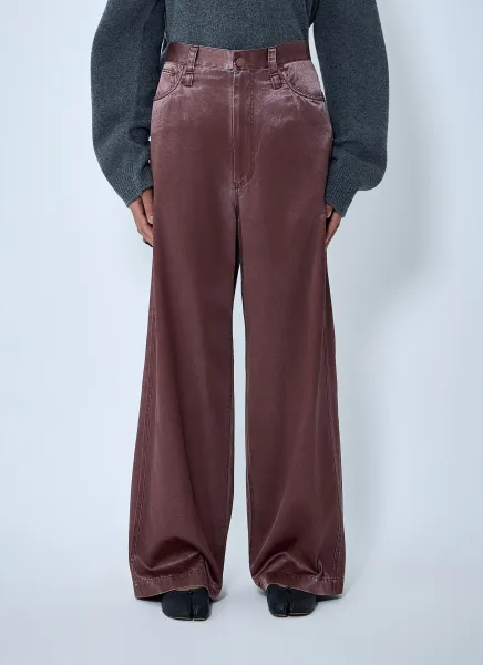 Satin Wide-Leg Jeans