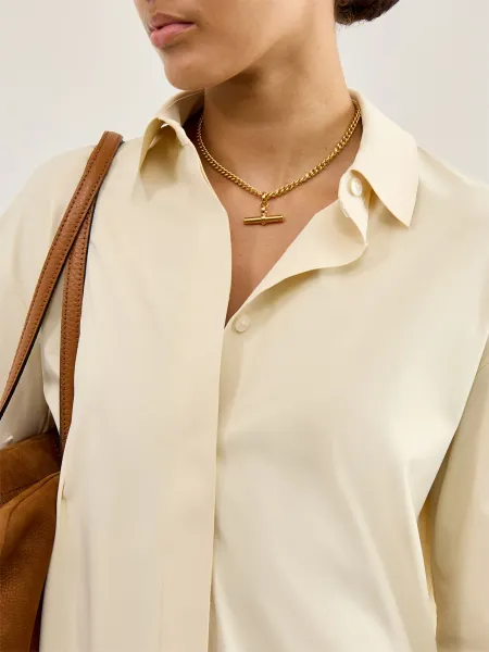 Tilly Sveaas Med T-Bar Chunky Curb Necklace 18kt gold