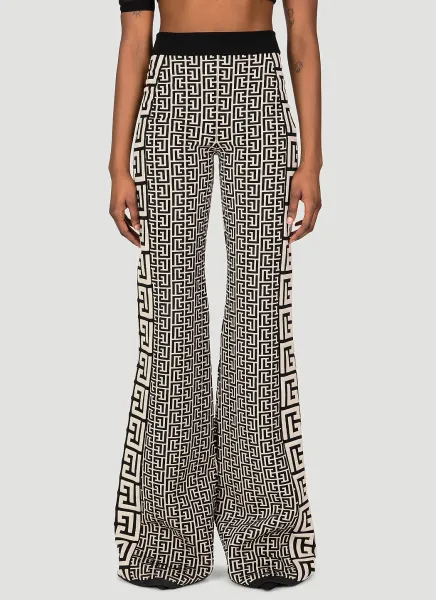 Monogram Knit Flared Pants