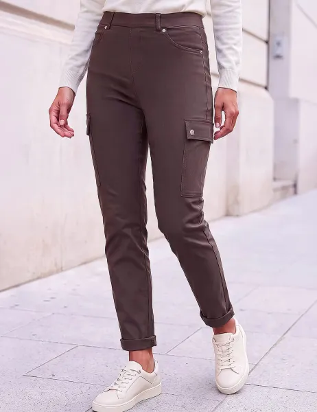 Roman Cargo Straight Leg Trousers Chocolate