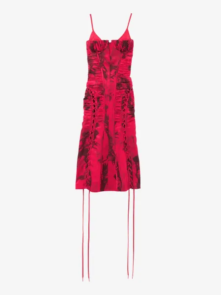 Floral Jacquard Corset Dress