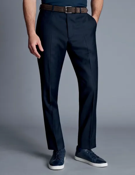 Charles Tyrwhitt Slim Fit Pure Wool Suit Trousers Navy