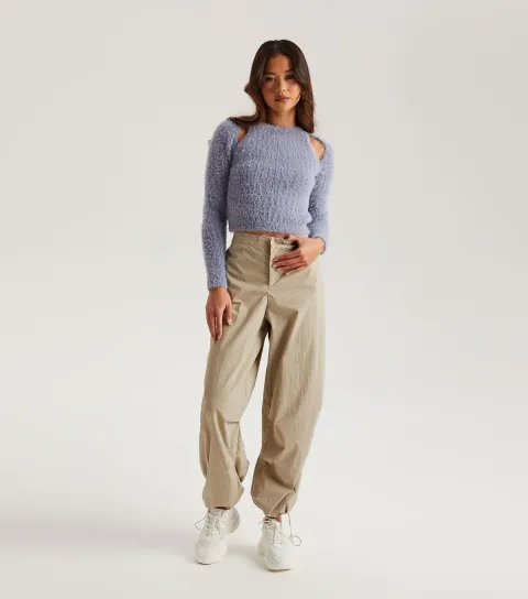 Women's Stone Parachute Trousers