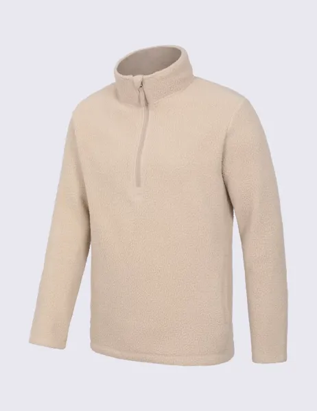 Mountain Warehouse Borg Fleece Half Zip Sweatshirt Beige