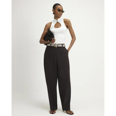 River Island Pleat Detail Barrel Leg Trousers