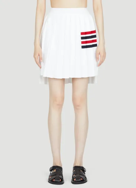 Knit Four Bar Pleated Skirt