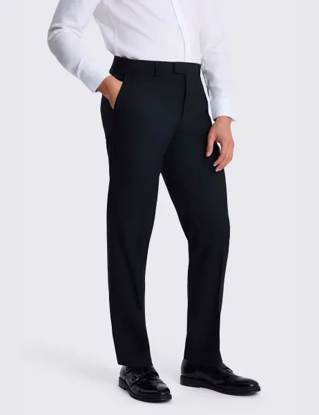 Moss Tailored Fit Stretch Suit Trousers Black