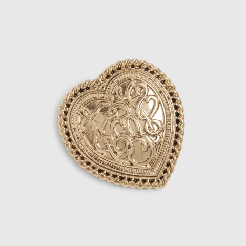 River Island Engraved Heart Brooch