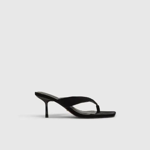 River Island Velvet Toe Thong Heeled Sandals