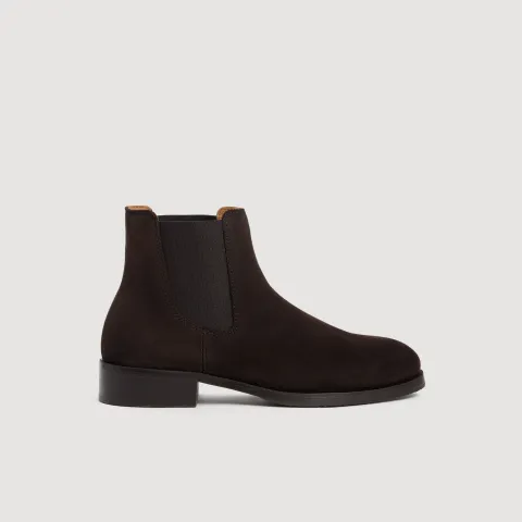 SANDRO Split leather Chelsea boots