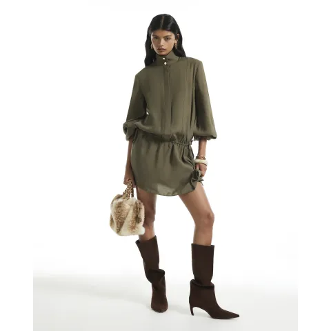 River Island Cupro Funnel Neck Mini Dress