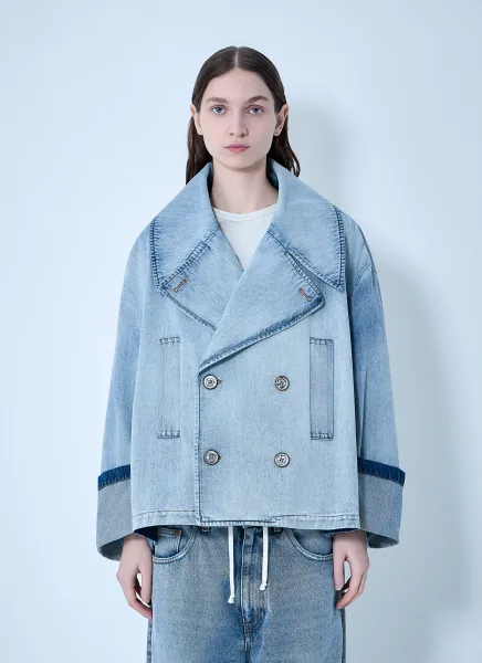 Oversized Denim Peacoat