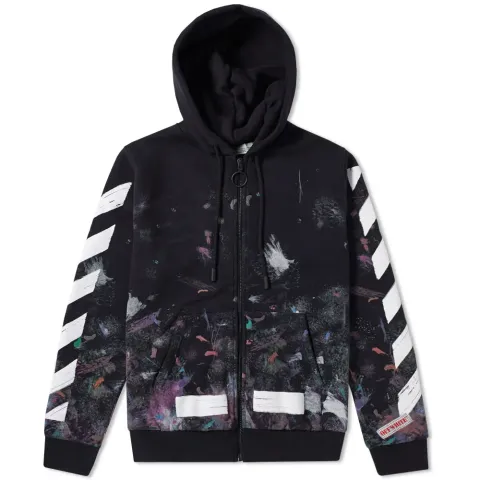 Diagonal Galaxy Brushed Zip Hoody