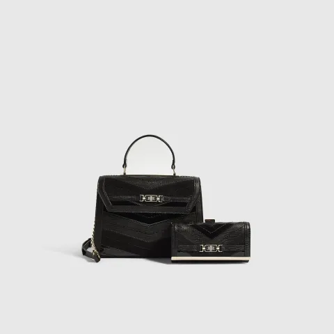 River Island Faux Leather Panelled Tote Bag Set