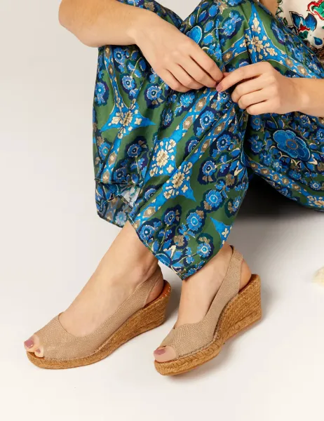 Jones Bootmaker Standard Fit Suede Wedge Open Toe Espadrilles
