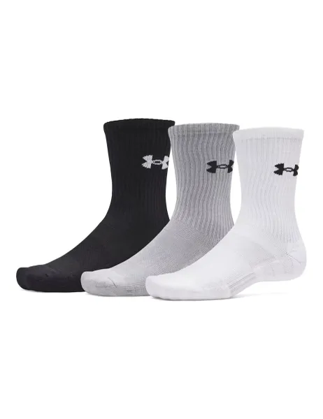 Under Armour 3 Pack Performance Logo Sports Socks White Mix