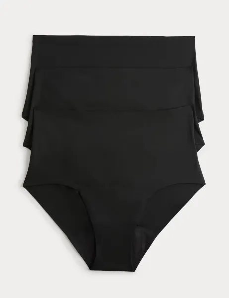 Marks & Spencer 3 Pack Heavy Absorbency No VPL Period Full Briefs Black