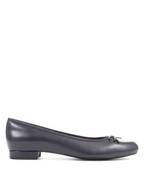 Jones Bootmaker Leather Flat Ballet Pumps Navy
