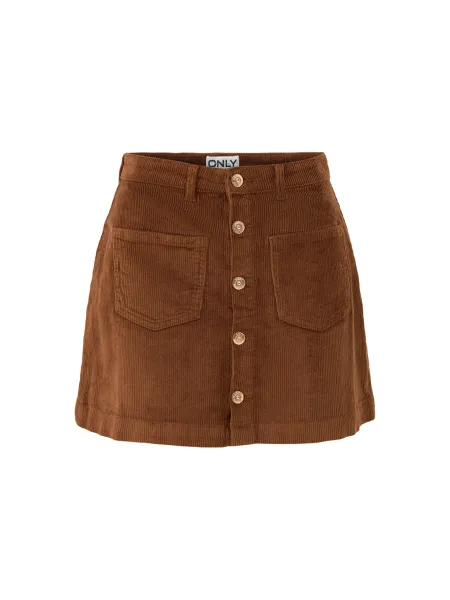 Only Amazing Cotton Cord Mini Skirt – Bison