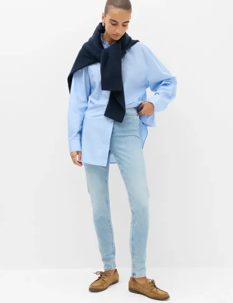 Marks & Spencer Ivy High Rise Skinny Ankle Grazer Jeans Light Indigo