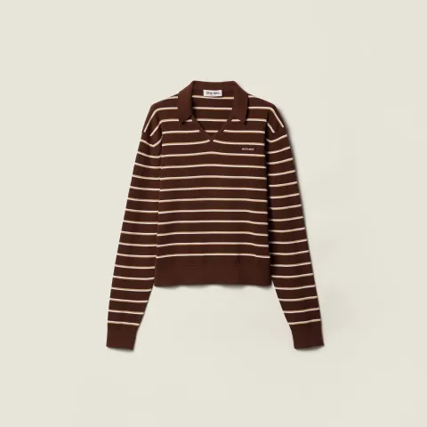 Cotton knit polo shirt
