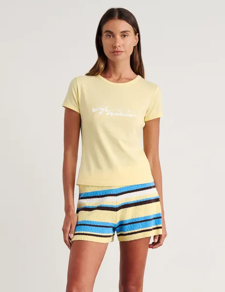 Jag Cotton Rich Crew Neck T-Shirt Yellow