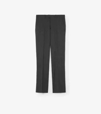 Wool Sloane Tailored Trousers in Deep charcoal grey