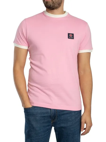 Trojan Flag Badge Ringer T-Shirt