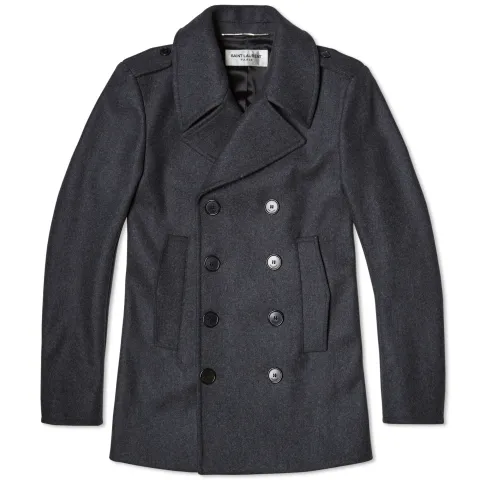 Flannel Wool Pea Coat