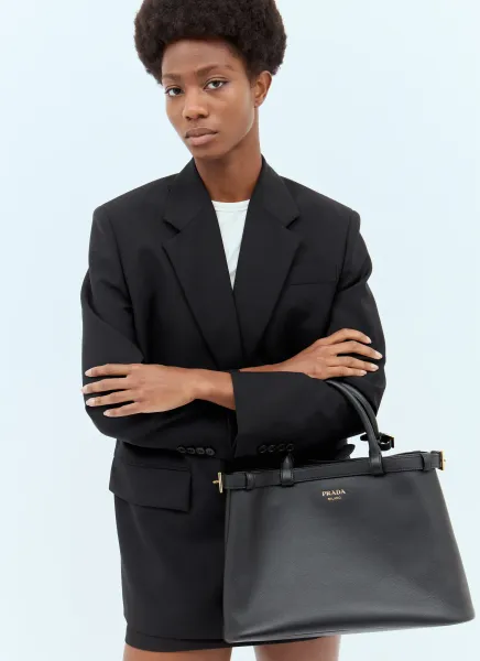 Buckle Medium Leather Handbag