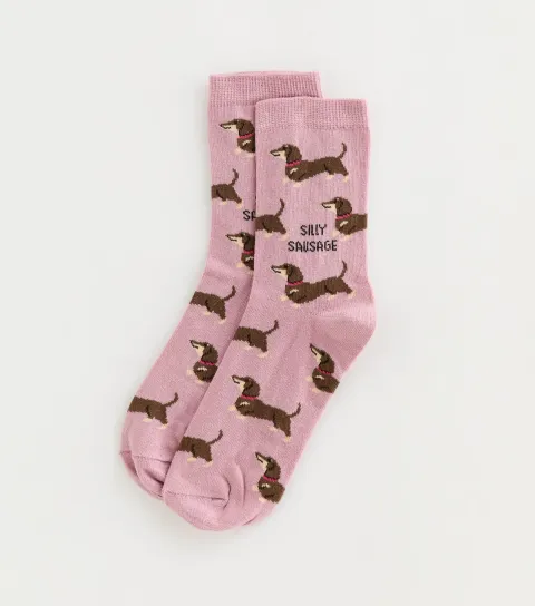 Light Pink Silly Sausage Socks
