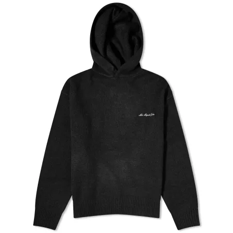 Mohair Blend Knit Hoodie