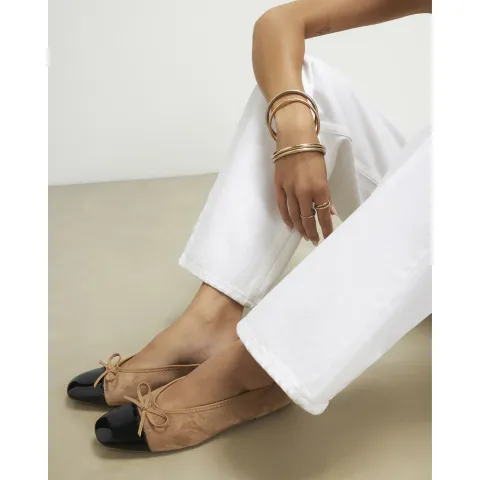 River Island Toe Cap Bow Ballet Pumps