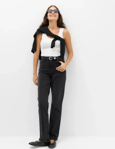 Marks & Spencer Mid Rise Straight Leg Jeans