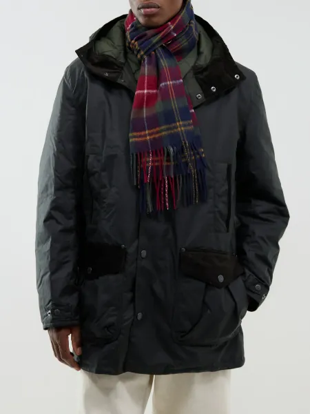 BARBOUR Lambswool & Cashmere Tartan Scarf - Winterberry Tartan