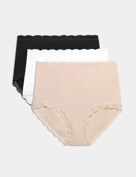 Marks & Spencer 3pk Cotton Rich Full Briefs Opaline Mix