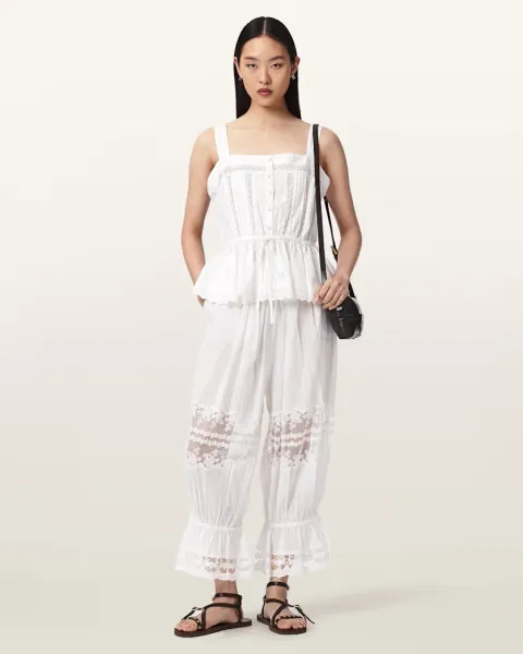 Solene Cropped Lace Trousers